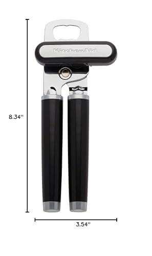 KitchenAid Classic Multifunction Can Opener and Bottle Opener Easy to Use, Razor Sharp Stainless Steel Cutting Wheel, Soft Ergonomic Handles, Black thumbnail 8
