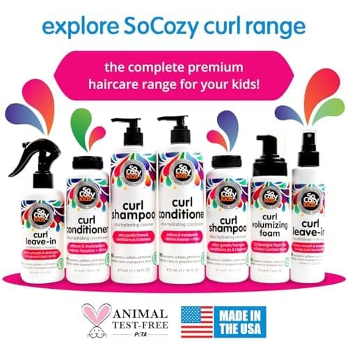 So Cozy Leave In Conditioner Spray (8 Fl Oz) Paraben-Free Detangler for Kids' Curly Hair, Deep Conditioner & Tangle-Free Curls, Gentle & Nourishing with Keratin, Vitamin B5, Olive Oil & Jojoba Oil thumbnail 6