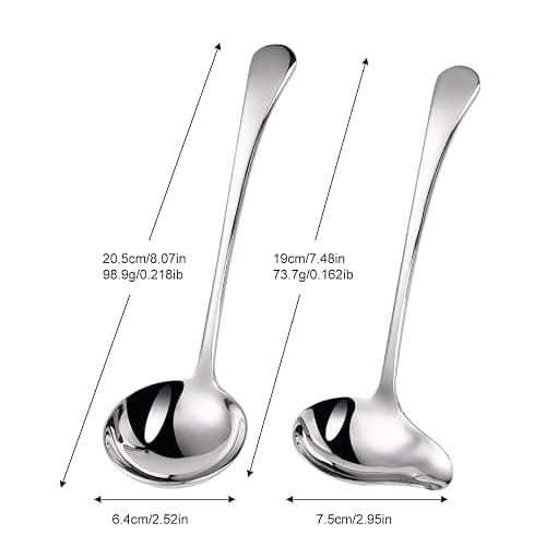 Mafier 1-Piece Sauce Ladle and 1-Piece Gravy Ladle, 18/10 Stainless Steel, Dishwasher Safe(Silver) thumbnail 3