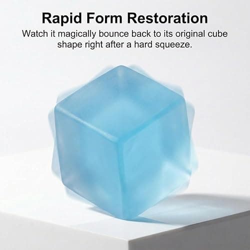 Ice Cube Slow Rising Stress Balls for Adults, 1 Inch Anxiety Relief Soft Ice Cube Squeeze Balls for Adult, Woman, Man, Party Favors, Birthday Gifts (Blue) thumbnail 3