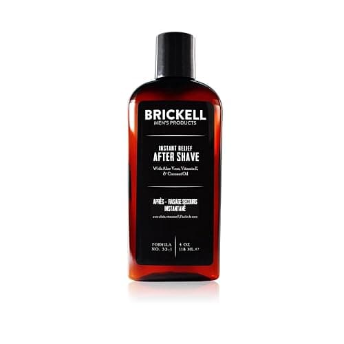 Brickell Men's Products Instant Relief Aftershave for Men, Natural and Organic Soothing After Shave Balm to Prevent Razor Burn, 4 Ounce, Scented - Image 1