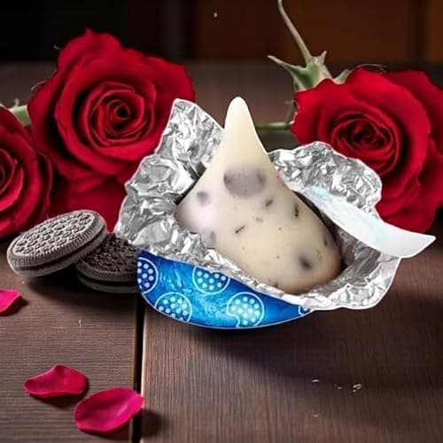 Cookies & Cream Kiss -1.5 lbs Blue Foil Individually Wrapped Kiss for Halloween, Birthdays, Christmas, Easter Parties, Events, and Candy Buffets - Classic Kiss White Chocolate and Crunchy Cookie Bites, Perfect for Sharing(24 oz) thumbnail 3