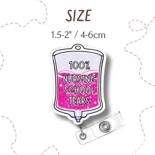 9PC Student Nurse in Progress Badge Reel Cute Pink Medical Assistant Accessories ID Name Holder Nursing School Hospital Supplies Essentials Bow Ribbon Stethoscope Gifts for RN CNA Healthcare Workers thumbnail 2