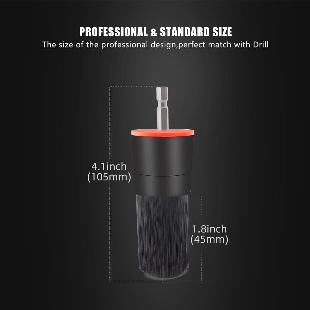 SPTA Hair Drill Brush Attachment - 5 Pcs Mixed Drill Brush Head Set, Auto Detail Car Detail Brush for Cleaning Interior or Exterior thumbnail 2