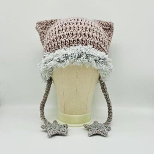 Beanies Cat Beanie Y2k Beanie Goth Knit Hat Grunge Crochet Hats for Women y2k Accessories thumbnail 6