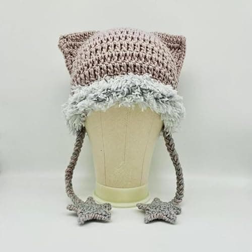 Beanies Cat Beanie Y2k Beanie Goth Knit Hat Grunge Crochet Hats for Women y2k Accessories - Medium - Black Green thumbnail 6