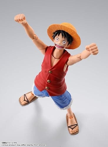 TAMASHII NATIONS - One Piece - Monkey D. Luffy -Romance Dawn- S.H.Figuarts Action Figure | One Piece 6 Inch Action Figure S.H. Figuarts - Monkey D Luffy Romance Dawn thumbnail 4