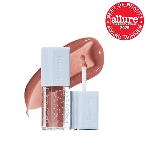 Kosas Wet Lip Oil Gloss - Hydrating Lip Plumping Treatment with Hyaluronic Acid & Peptides, Non-Sticky Finish (Unbuttoned) thumbnail 2