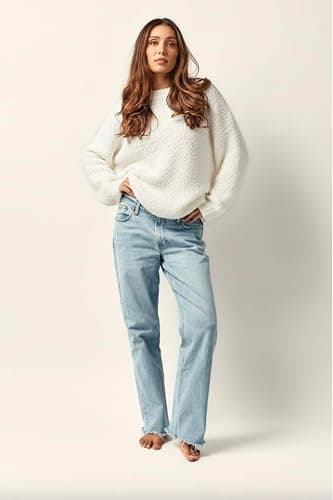 Almere Boucle Pullover Sweater, Womens Oversized Crewneck, Wool Blend Fall and Winter thumbnail 2