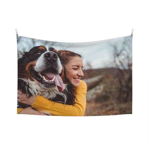 JINJUREN Custom Tapestry Upload Images Banners and Signs Customize For Bedroom 37 * 29 inch Horizontal - white - 37*29 inch Horizontal thumbnail 8