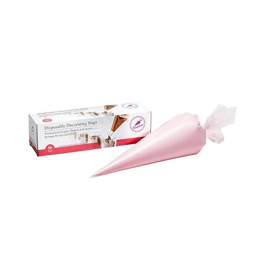Keenpioneer Piping Bag - Disposable Cake Decorating Bag, Pastry Bag 56 Count, 16 inch, Clear - Image 1