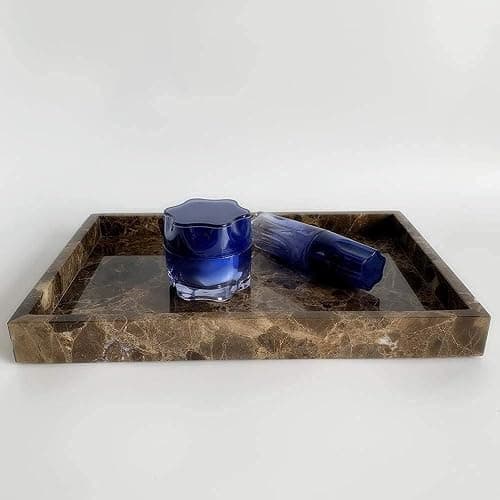 StonePlus Natural Marble Storage Vanity Tray, Cosmetics Jewelery Tray, Kitchen Organizer, Coffee Table Tray (Coffee Net, 11.8L x 7.87W x 1.18H) thumbnail 7