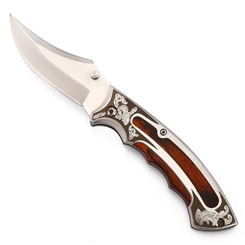 Red aesthetic stainless steel pocket knife - Image 1