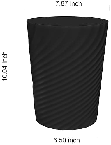 DAJITRE 1.8 Gallon Small Trash Can Wastebasket Recycling Bin Slim Profile for Compact Spaces Bathroom, Office, Bedroom, Kitchen (1.8 Gallon-2pack, Black) - Black - 2 Pack thumbnail 3