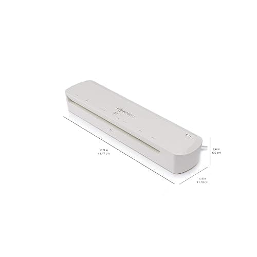 Amazon Basics 12-Inch Thermal Laminator Machine, Easy to Use for Home Office or School, 12-Inch, White thumbnail 2