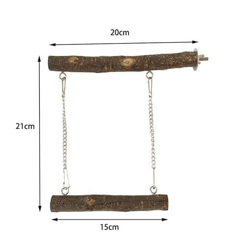 ZYYRSS Wooden Bird Swing Perch Toys, Parrots Cage Toys, Parakeet Parrot Swing Chewing Hanging Toys Bird Cage Toys for Small Parrots, Macaws, Parakeets, Conures, Cockatiel, Budgie thumbnail 2