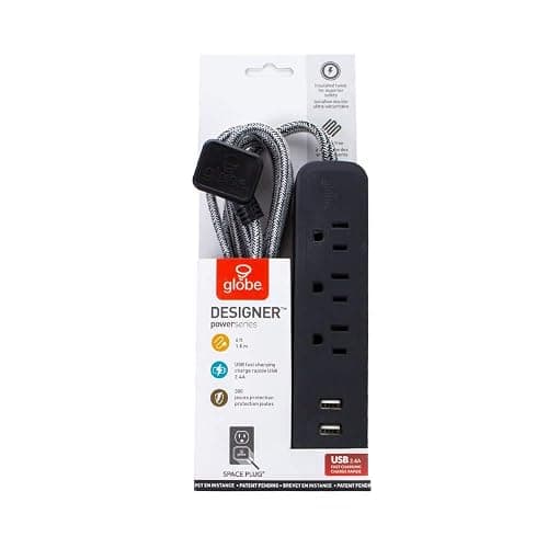 Globe Electric - 78257 Designer Series Power Strip, Rose 3 Outlet thumbnail 2