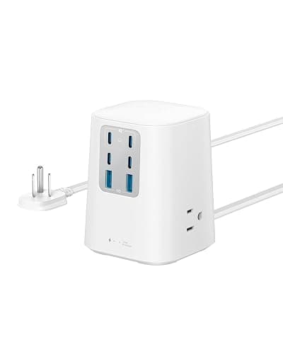 Anker Desktop Charger, 9-in-1 Power Strip with 300J Surge Protector, 5ft Flat Plug Extension Cord with Multiple Devices, 100W USB C Charger with 3 AC, 2 USB A, 4 USB C, Home Office, Desk Accessories - Image 1