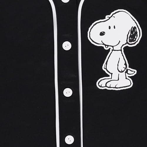 Peanuts Snoopy Baseball Jersey Mesh Button Down Baseball Jersey thumbnail 5