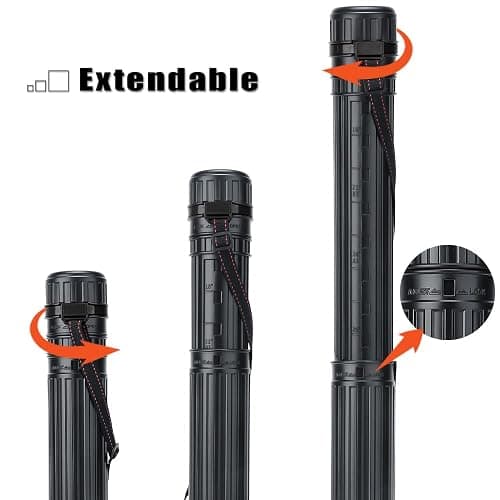 TRANSON Small Poster Tube Storage 17“ to 27” Extendable for Documents Blueprints Artworks Scrolls thumbnail 6