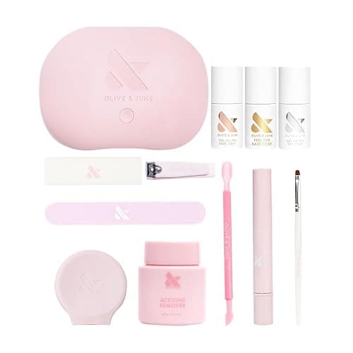 Olive & June Gel Mani System Set | Includes Nail Tools, Peel-Off & Gel Base Coats, Top Coat, LED Lamp, Cuticle Serum & The Poppy | Easy At-Home Mani Kit | 15-Free, Vegan, Cruelty-Free - Image 1