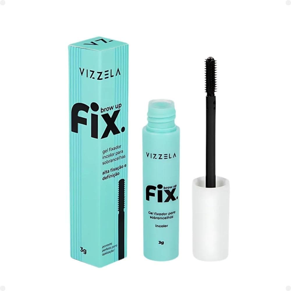 Brow Up Fix Gel Fixador de Sobrancelhas Vizzela Brow Lamination C/Pincel Preciso - Image 1