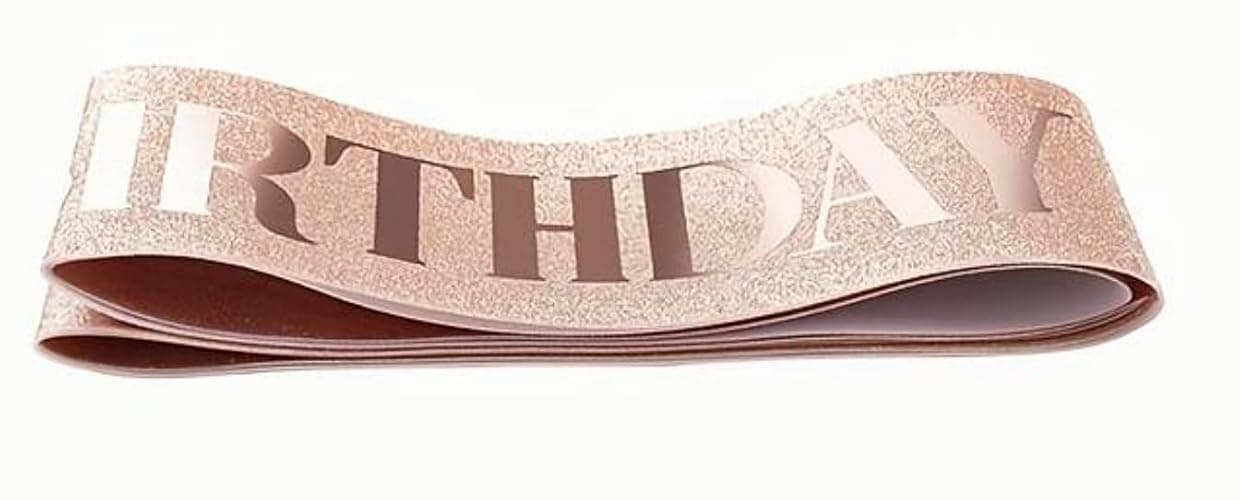 Shimmer Anna Shine Glitter Birthday Sash for Women (Rose Gold Glitter) - Rose Gold Glitter thumbnail 5
