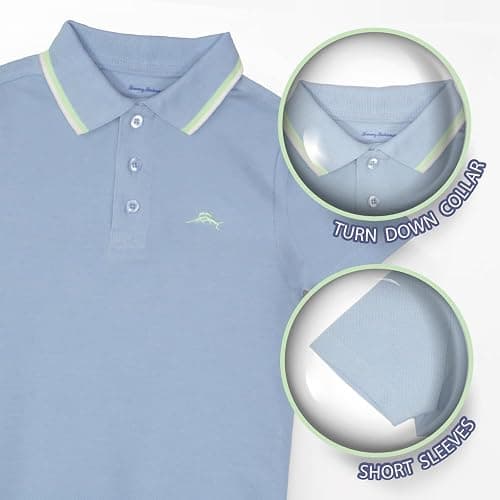 Tommy Bahama Boys Short Sleeve Classic Polo Shirt & Elastic Waist Shorts Set, Casual 2-Piece Back to School Outfit for Kids thumbnail 2