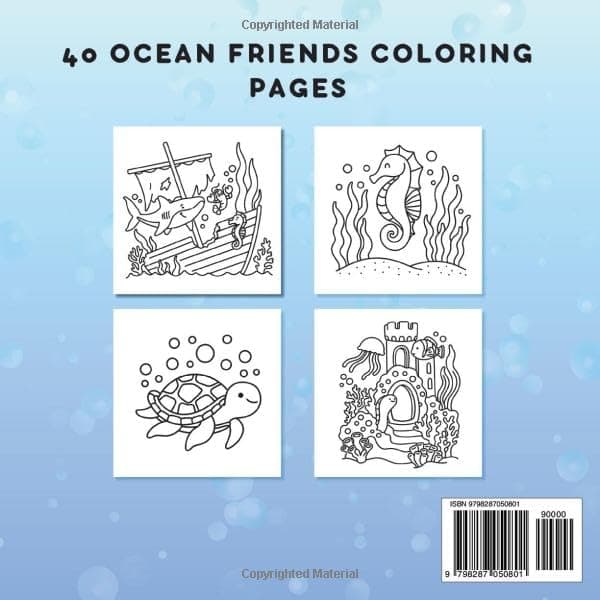 Ocean Friends: Bold And Easy Coloring Book For Adults And Kids Featuring Coral Reefs, Dolphins, Underwater Fun thumbnail 2