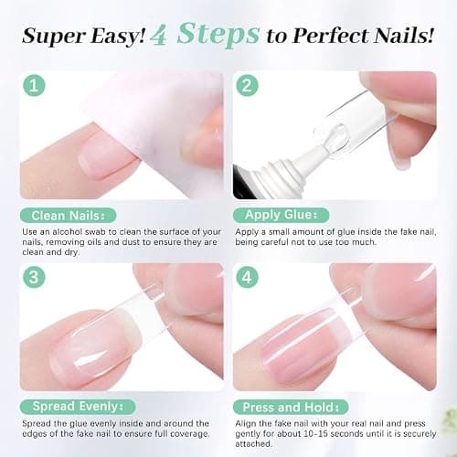Nail Glue for Press Ons, 10s Fast-Drying No U V Light Needed - Upgrade Super Strong Semi Solid Nail Glue Last Up to 28+ Days & Easy to Remove, 10g*2 High Capacity Suitable for Fake & Acrylic Nail Tips thumbnail 8
