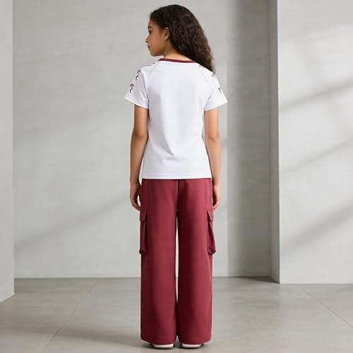 Afsmlys Tween Girls Clothes Short Sleeve Graphic T-Shirt Top + Cargo Pants 2pcs Outfit Set, Size 7-15Years thumbnail 7