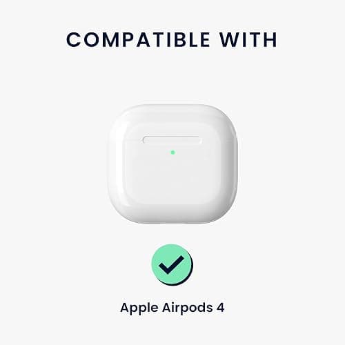kwmobile in-Ear Headphones Case for Apple Airpods 4 - Protective Shockproof Case for Earbuds with Keychain - Soft & Durable Cat and Peach thumbnail 2