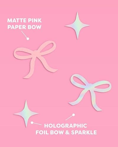 xo, Fetti Bow Confetti - 200 pc | Bachelorette Party Pink and Iridescent, Engagement Party Decoration, Tying the Knot Table Decor, Bride To Be Coquette Ribbon Bridal Shower Supplies thumbnail 3
