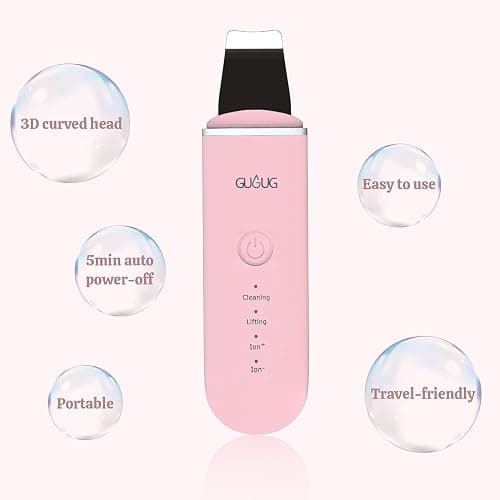 GUGUG Skin Scrubber Face Spatula - Skin Spatula Blackhead Remover Pore Cleaner with 4 Modes, Skin Care Tools-Pink thumbnail 6