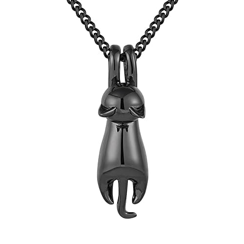 S.Leaf Sterling Silver Cat Necklace - Kitten Jewelry for Cat Lovers - Themed Gifts for Women - Image 1