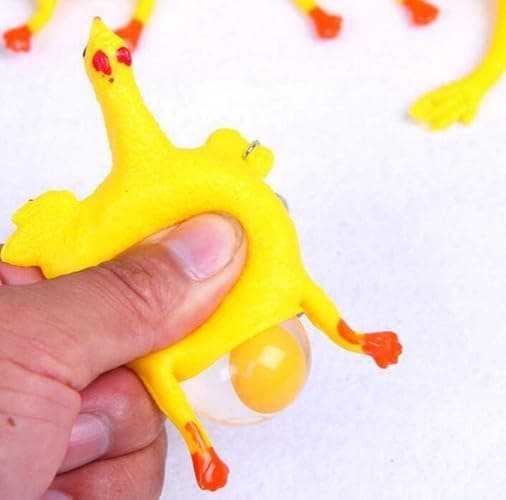 YOYOSTORE 16cm Funny Squishy Adult Prop Tool Chicken and Eggs Stress Relieve Decoration for Party Favors thumbnail 5