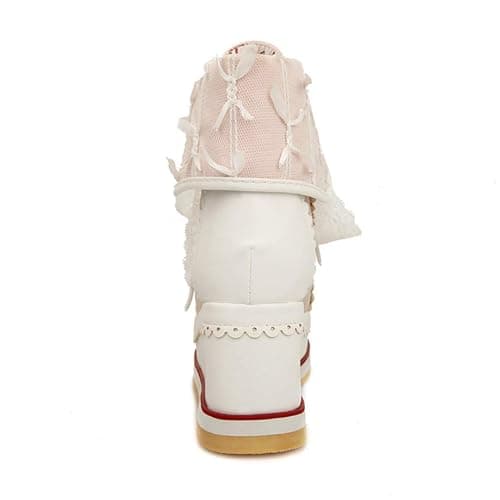 HILIB Women's Cute Lolita Boots Cosplay Brogue Wedge Boots thumbnail 5