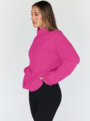 Trendy Queen Womens Oversized Sweatshirts Turtleneck Pullover Long Sleeve Hoodies Tops Fall Fashion Outfits 2025 Clothes thumbnail 3
