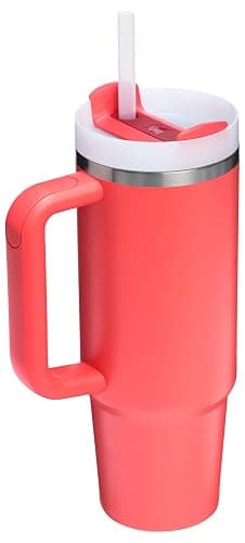 STANLEY Quencher H2.0 Tumbler with Handle and Straw 30 oz | Flowstate 3-Position Lid | Cup Holder Compatible for Travel | Insulated Stainless Steel Cup | BPA-Free | Hot Coral thumbnail 4
