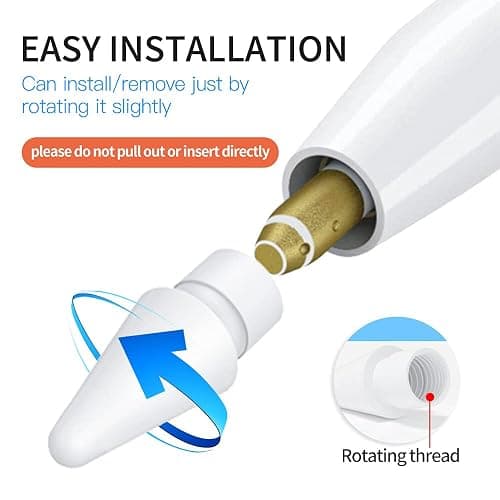 Replacement Tips Compatible with Apple Pencil 2 Gen iPad Pro Pencil - iPencil Nib for iPad Pencil 1 st/Pencil 2 Gen White 4 Pack (White 4 Pack) thumbnail 4