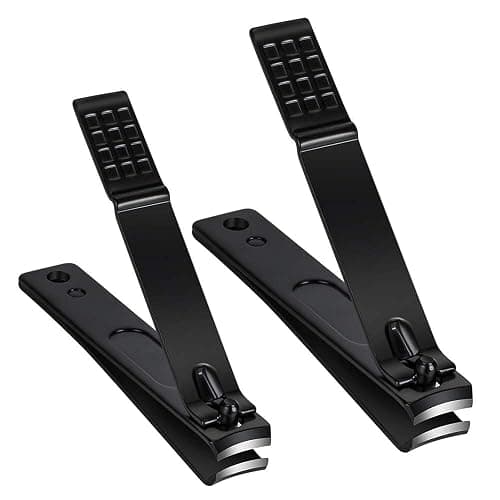 Nail Clippers Set, Sharp Stainless Steel Fingernail Clipper & Toenail Clippers, Black Nail Cutter, Large and Small 2 Piece Set. thumbnail 5
