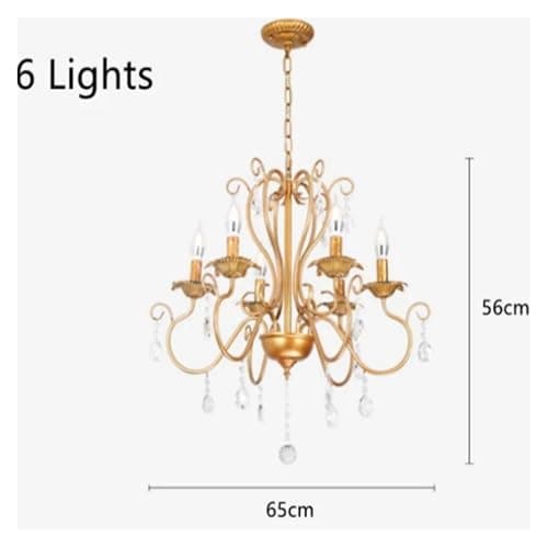Retro Industrial Loft Chandelier Light Gold Lamp Europe Wrought Iron Lamps Compatible with Living Room Restaurant,Chandelier thumbnail 2