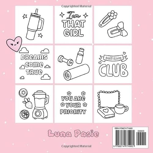 THAT GIRL Coloring Book: Simple, Cute and Cozy Aesthetic Coloring Pages, Bold and Easy Big Designs for Adults and Teens for Stress Relief, Anti-Anxiety & Relaxation (Bold and Easy Coloring) thumbnail 2