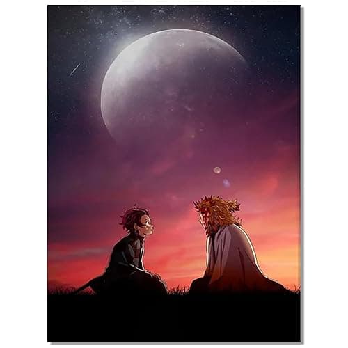 Anime Demon Slayor Poster For Kids Room Bedroom Wall Decor-Anime Lovers Posters Canvas Art Print Manga Picture For Teen Fans Girls And Boys Birthday Gifts - Image 1
