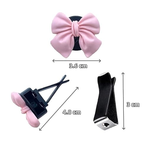 6 pcs Bow Car Accessories Coquette Cute Girly Car Decor Accessories Interior Aesthetic Car Decorations Stuff for Women Girl,Car Decorations Interior Aesthetic (Pink) thumbnail 2