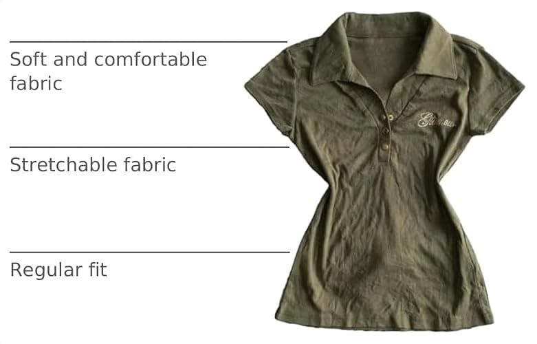 Y2k Grunge Polo Collared Shirts Women Button Down Crop Top 2000s Emo Vintage Streetwear Summer thumbnail 4