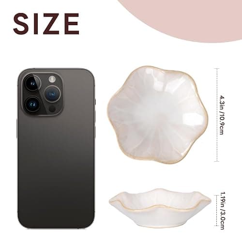 White Ceramic Jewelry Dish, Lotus Leaf-Shaped Trinket Tray and Ring Holder, Decorative Key Bowl, Elegant Home Decor Accent Piece (White) thumbnail 2