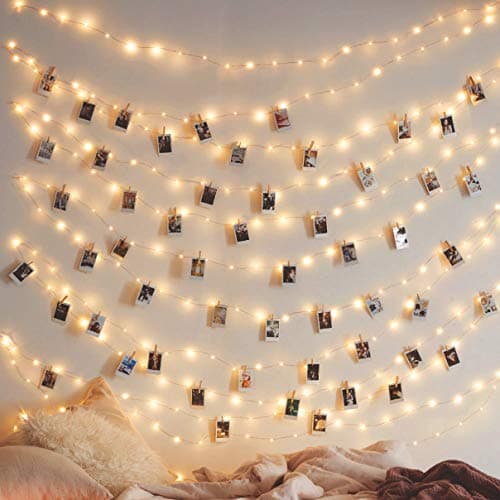Cookey | 50 | LED Fairy Lights Bedroom Accessories - Battery Powered Photo String Lights for Bedroom Decorations - Outdoor/Indoor Wall Decorations, Battery Fairy Lights for Cute Room Decor thumbnail 3