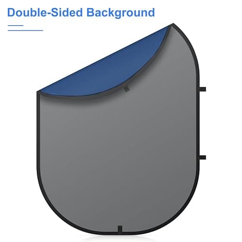 SEDGEWIN Blue Grey Background 5x7ft, 2 in 1 Collapsible Reversible Pop Up Backdrop Double Sided Panel Blue Chromakey Screen for Photography Photo Studio with Carry Bag thumbnail 2