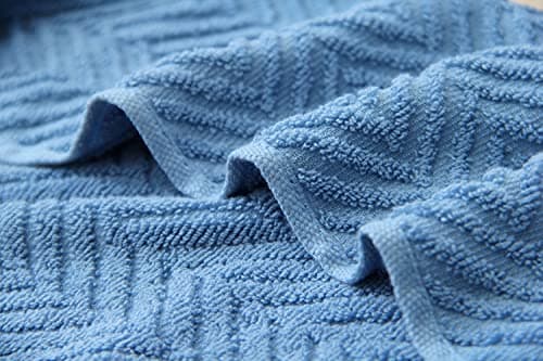 YiLUOMO Blue Hand Towel Set of 2 100% Cotton Terry Striped Pattern Ultra Soft Absorbent Hand Towel for Bathroom Summer Decorative13 X 29" thumbnail 7